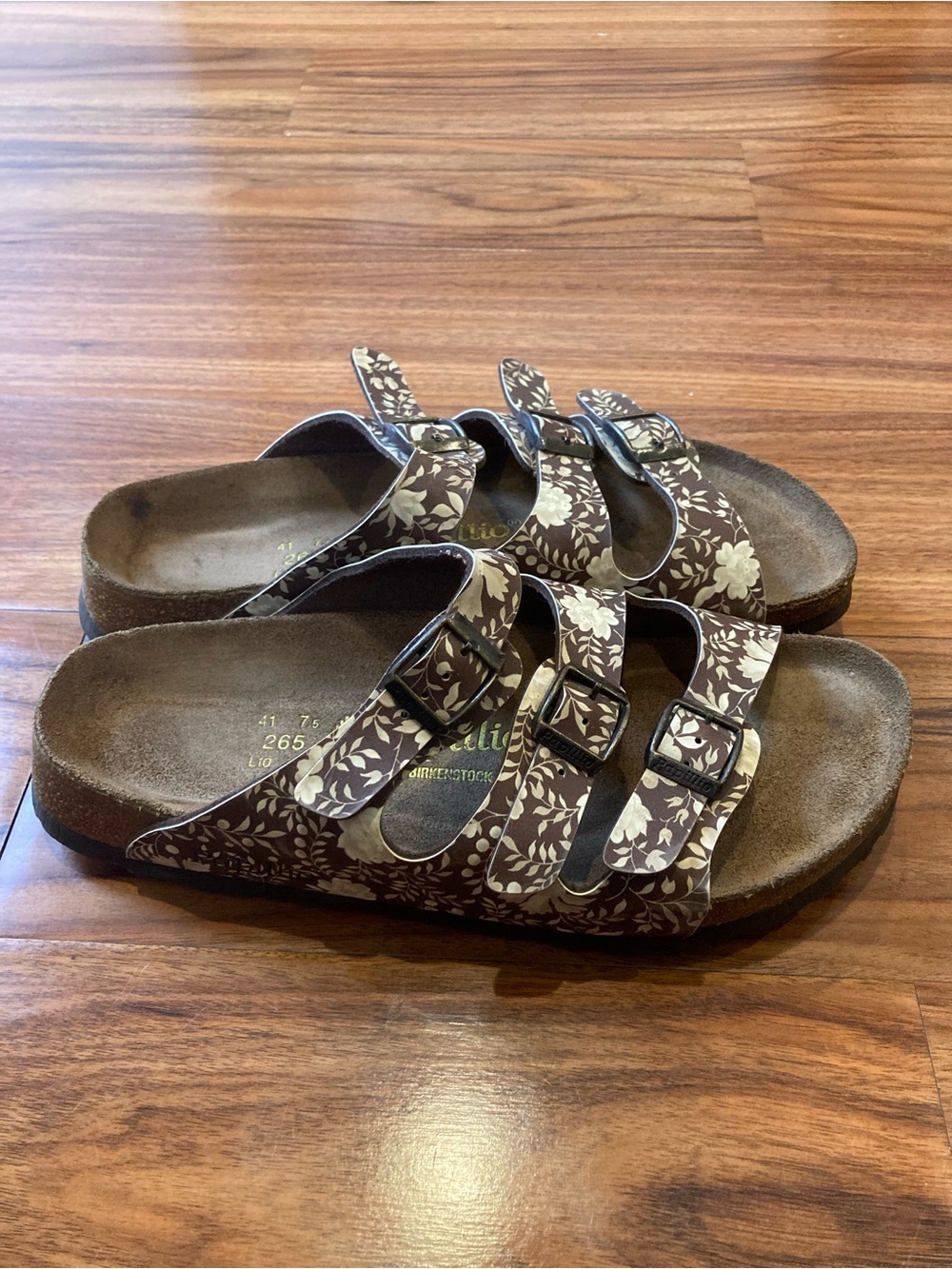 Birkenstock Papillio Florida Sandals SZ 41/L10/M8 Strap Brown Floral Flower